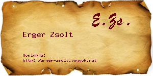 Erger Zsolt névjegykártya